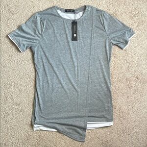 Gray Short Sleeve Crew Neck Tee